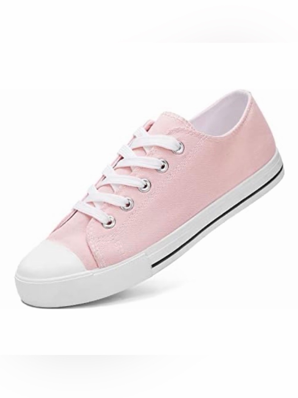 Women’s Low-Top Canvas Sneakers in Light Pink Walking Shoes